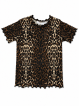 Tricou rib cu imprimeu leopard pentru fete