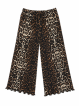Pantaloni largi rib cu imprimeu leopard