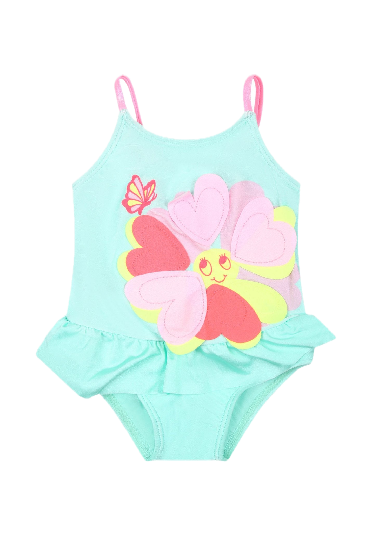 Costum de baie întreg fete cu floare și fluture