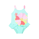 Costum de baie întreg fete cu floare și fluture