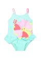 Costum de baie întreg fete cu floare și fluture