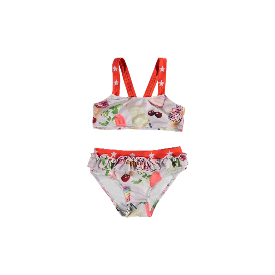 Set costum baie fete cu înghețată și fructe