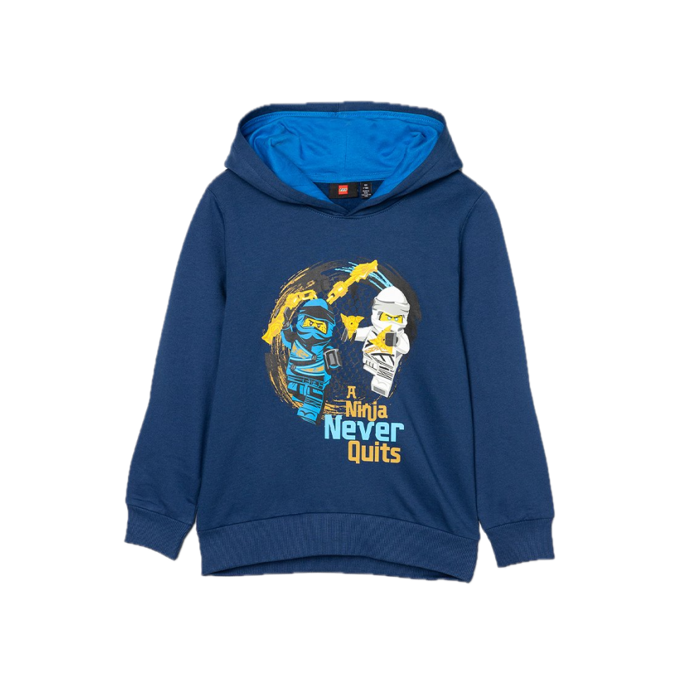 Hanorac NINJAGO A Ninja Never Quits, bleumarin