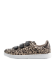 Sneakers cu imprimeu leopard și arici, bej