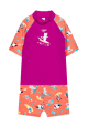Set de baie cu tricou UV și pantaloni scurți, mov și roz