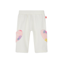 Pantaloni de trening cu inimi aplicate, alb crem