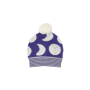 Căciulă bebeluși cu lune și pompon, albastru indigo