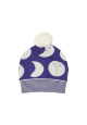 Căciulă bebeluși cu lune și pompon, albastru indigo